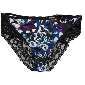 NWT TORRID Hipster Pantie Sz 2X Black Lace Back Silky Purple Blue